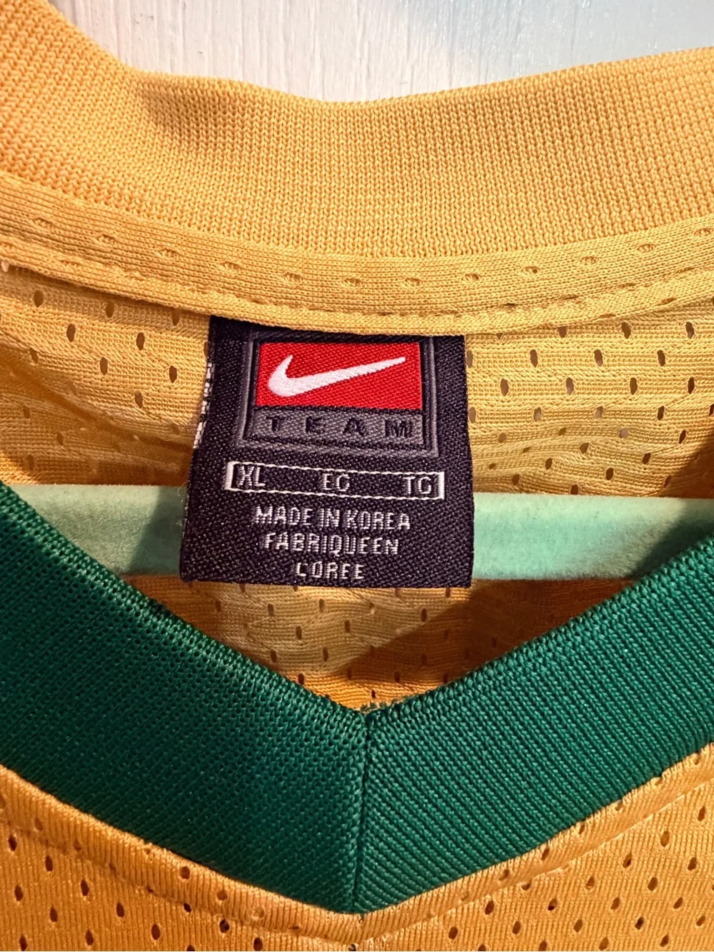 Nike Gold and Green 'Irish' #23 Basketball Jersey Size XL